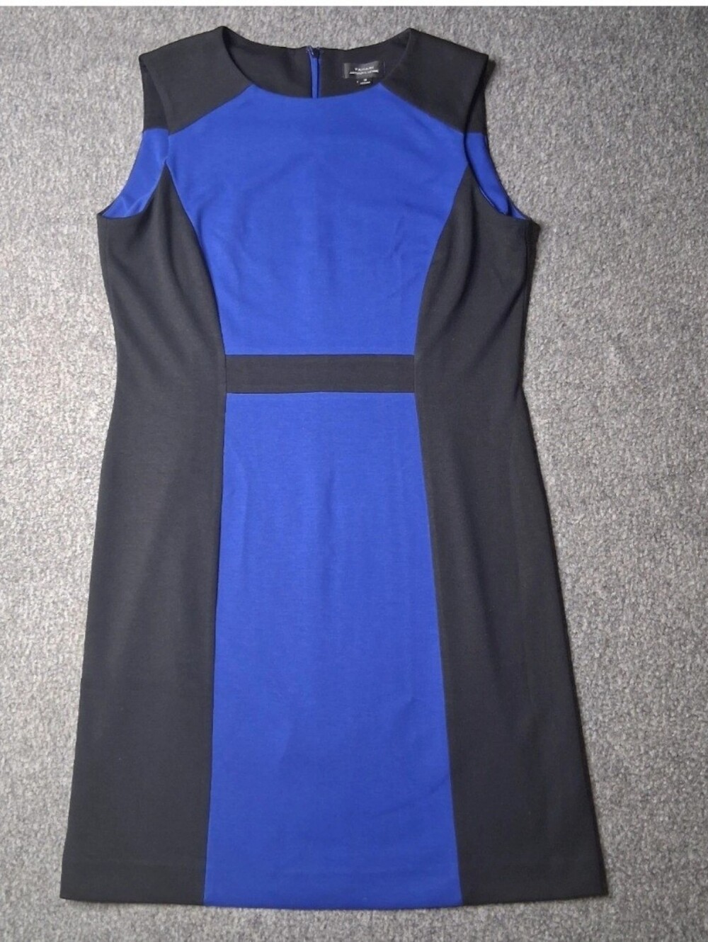 Tahari Colorblock Sheath Dress Cobalt Blue Black Size 12 EUC